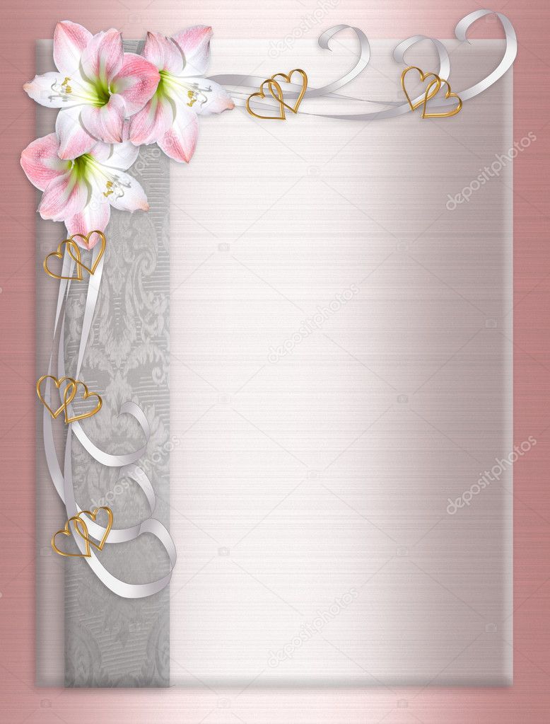 Wedding invitation Amaryllis Border — Stock Photo © Irisangel #2176612