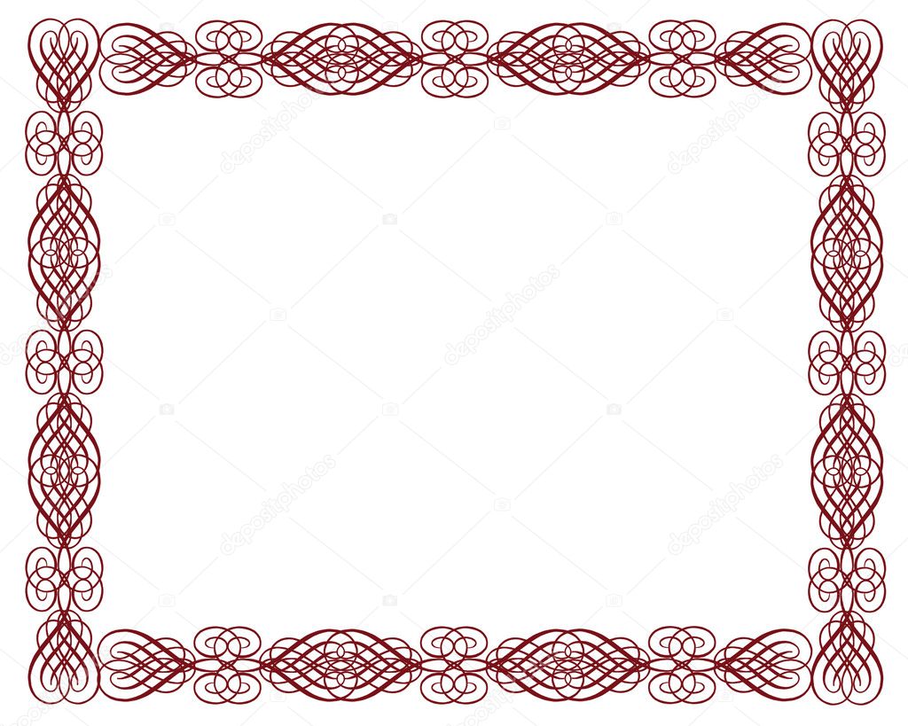 Ornamental Certificate Border Red