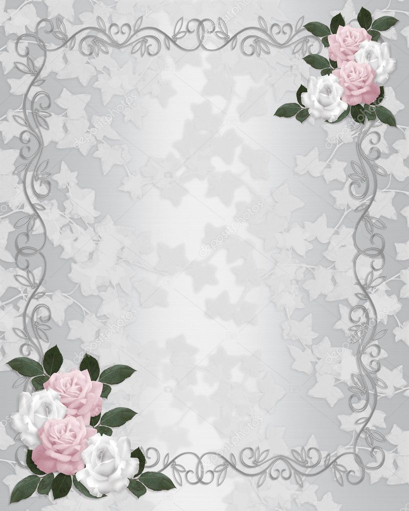 Wedding invitation template Satin roses Stock Photo by ©Irisangel 2177226
