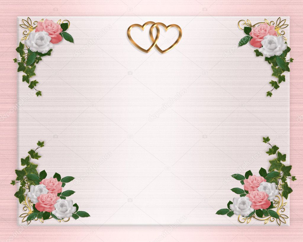 Roses pink white wedding invitation Stock Photo by ©Irisangel 2177311