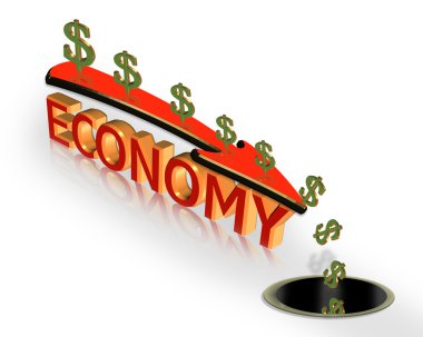 Economy Crisis recession 3D Graphic clipart