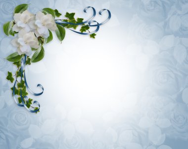 Wedding Invitation border Gardenias clipart