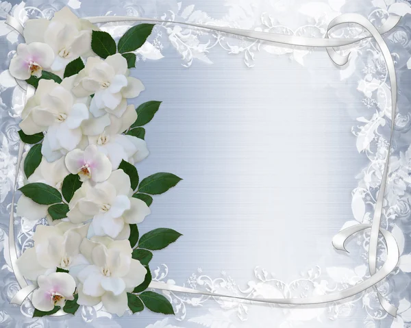 Wesele zaproszenie granicy gardenias — Zdjęcie stockowe