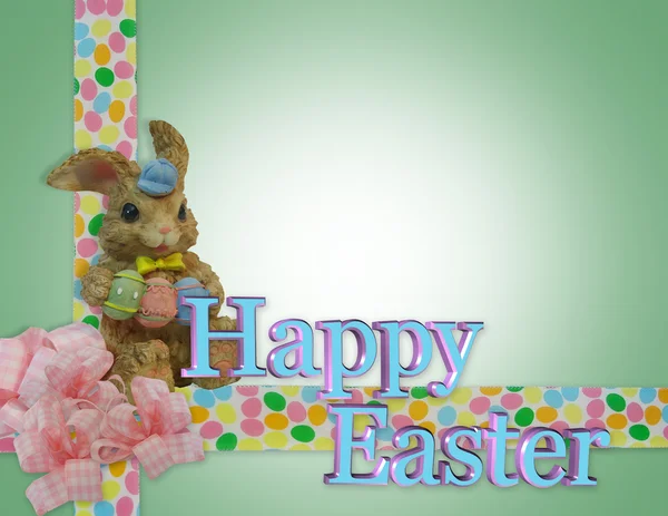 Easter Border with bunny and ribbons — Stock Photo, Image