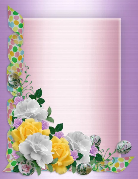 Easter Floral border roses — Stock Photo, Image