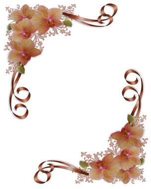 Orchids Wedding Floral Border clipart