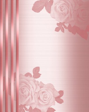 Pink Satin Wedding Invitation border clipart