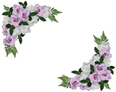 Wedding Invitation Roses and Gardenias clipart