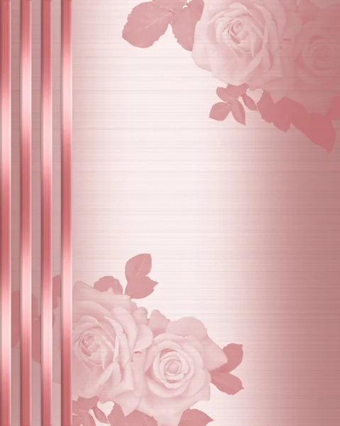 Grenze zur Hochzeitseinladung aus rosa Satin — Stockfoto