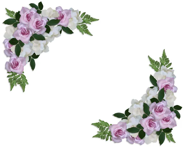 Convite de casamento Rosas e Gardenias — Fotografia de Stock
