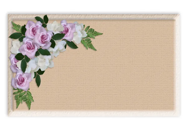 Rosen und Gardenien Etikett — Stockfoto