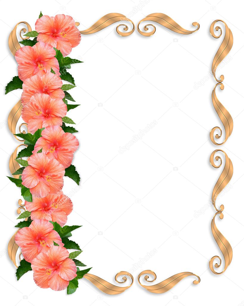 Hibiscus Wedding Floral Border