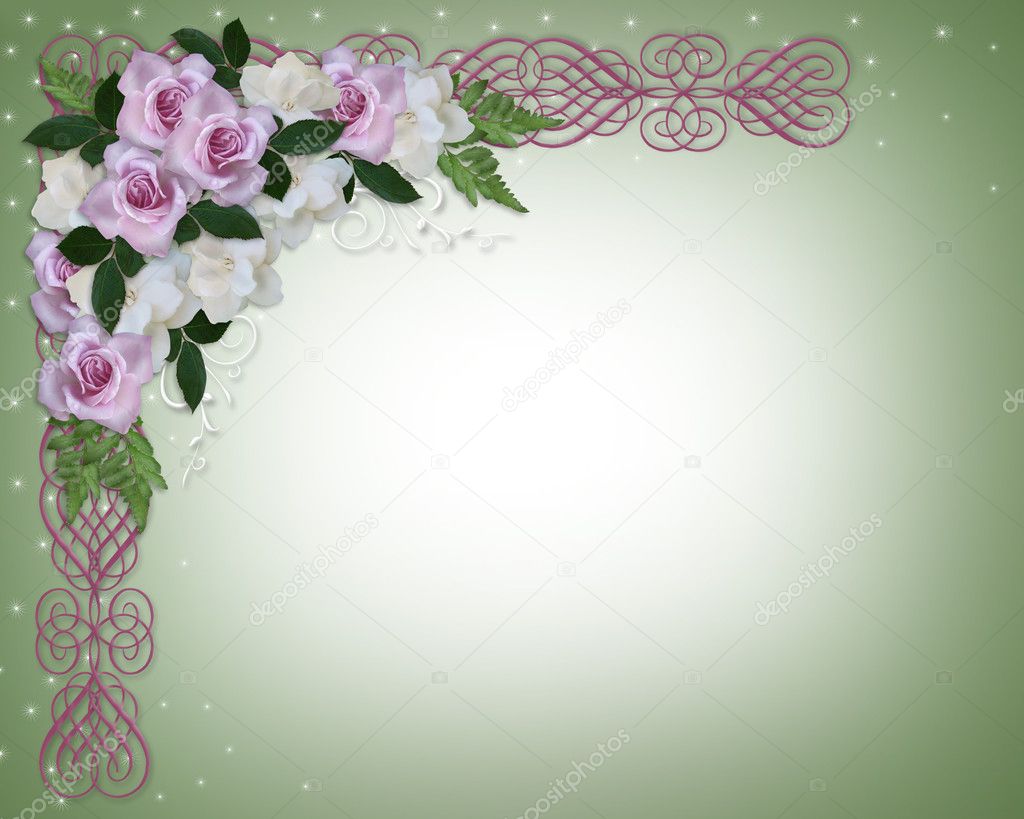 Wedding Invitation Roses and Gardenias — Stock Photo © Irisangel #2239949