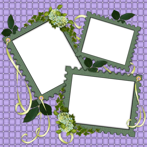 stock image Floral Border Scrapbook album page