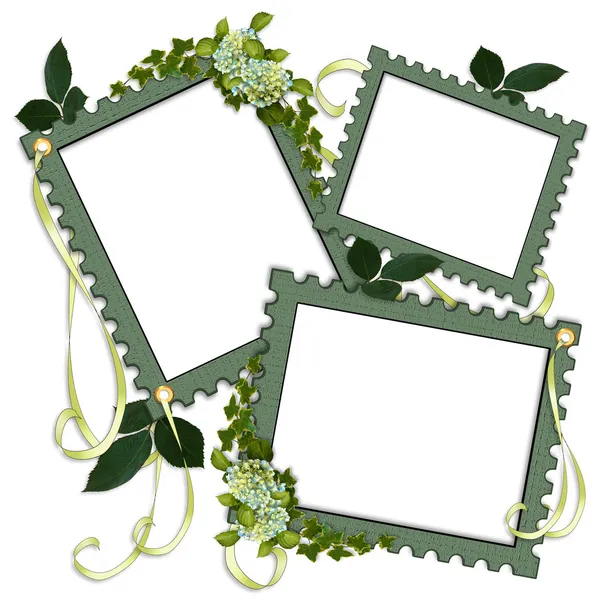 Floral grens scrapbook framespagina — Stockfoto