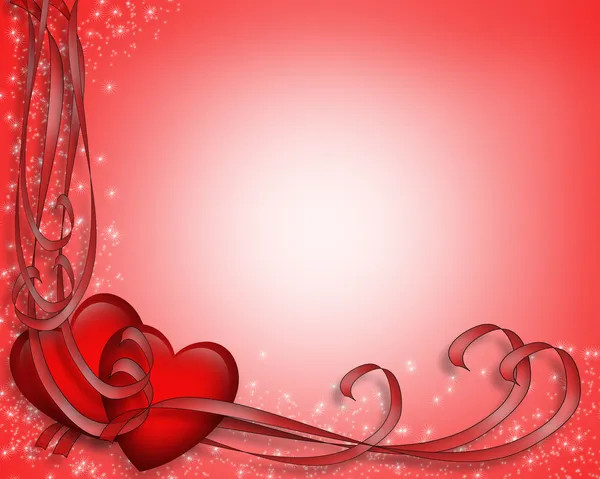 Valentines Day Red Hearts Border — Stock Photo, Image