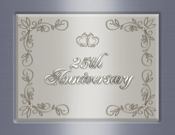 25th Wedding Anniversary invitation — Stock Photo, Image