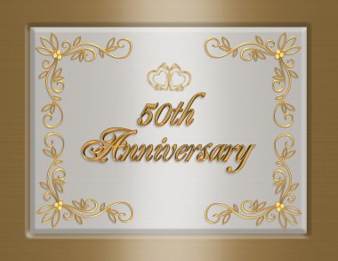 50th golden Wedding Anniversary invitati clipart