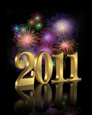 New Year 2011 fireworks clipart