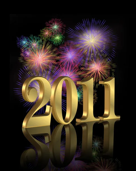 New year 2011 vuurwerk — Stockfoto