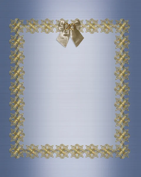 Oficjalnego zaproszenia szablonu niebieska satyna — Zdjęcie stockowe
