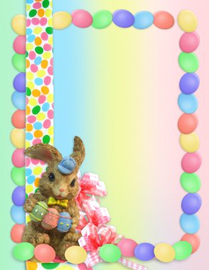 Easter Border eggs bunny clipart