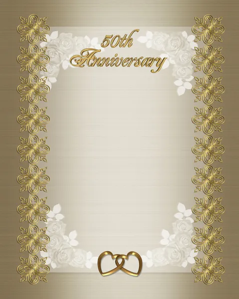 50e bruiloft verjaardag uitnodiging temp — Stockfoto
