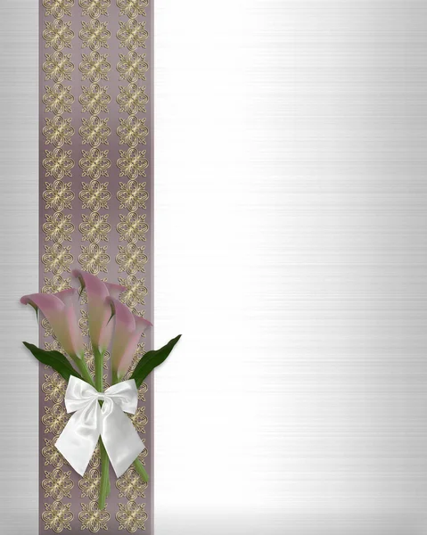 Wedding invitation calls lilies — Stock Photo, Image