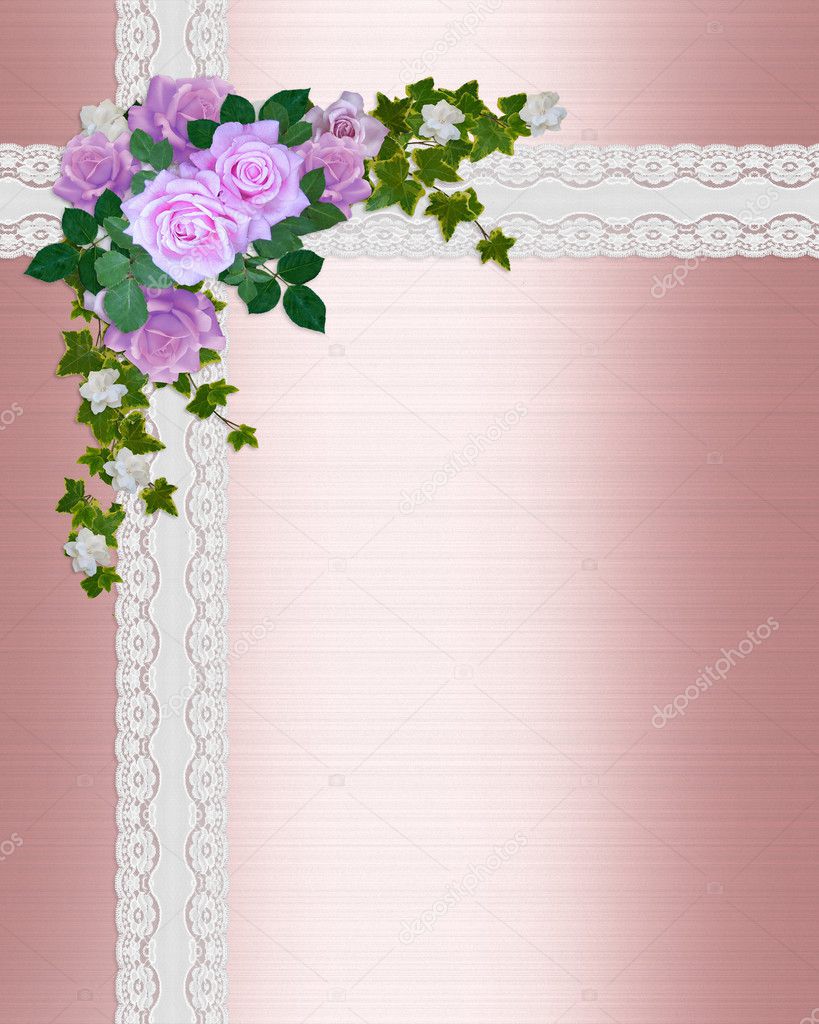 Satin and lace Pink roses — Stock Photo © Irisangel #2564287