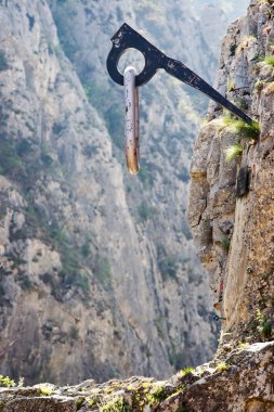 Monument in the Matka Canyon, Macedonia clipart