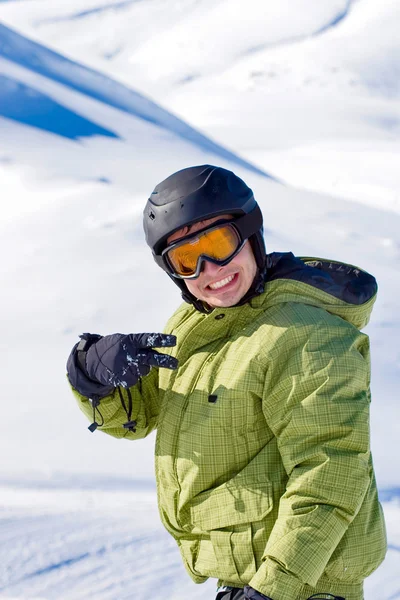 Portret snowboardzista — Zdjęcie stockowe