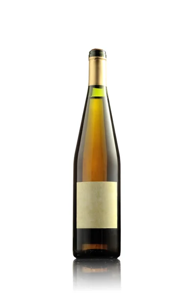 Garrafa de vinho branco, lado de trás — Fotografia de Stock