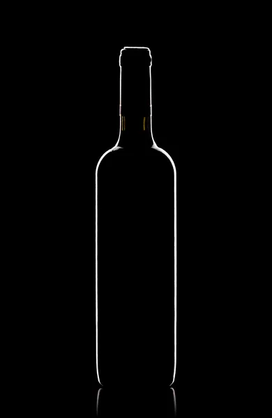 Bottiglia di vino retroilluminato — Foto Stock