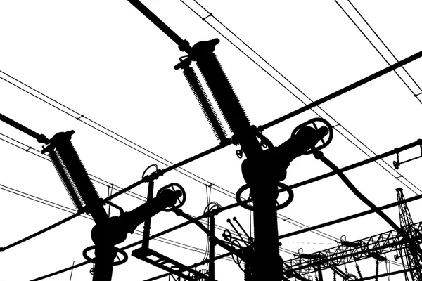 Siluetas de línea eléctrica —  Fotos de Stock