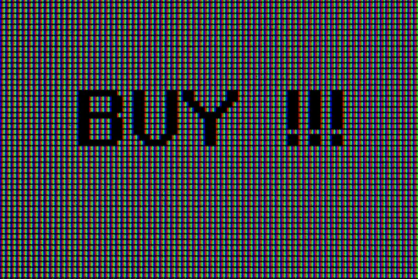 Kaufen!! !, Makropixel — Stockfoto