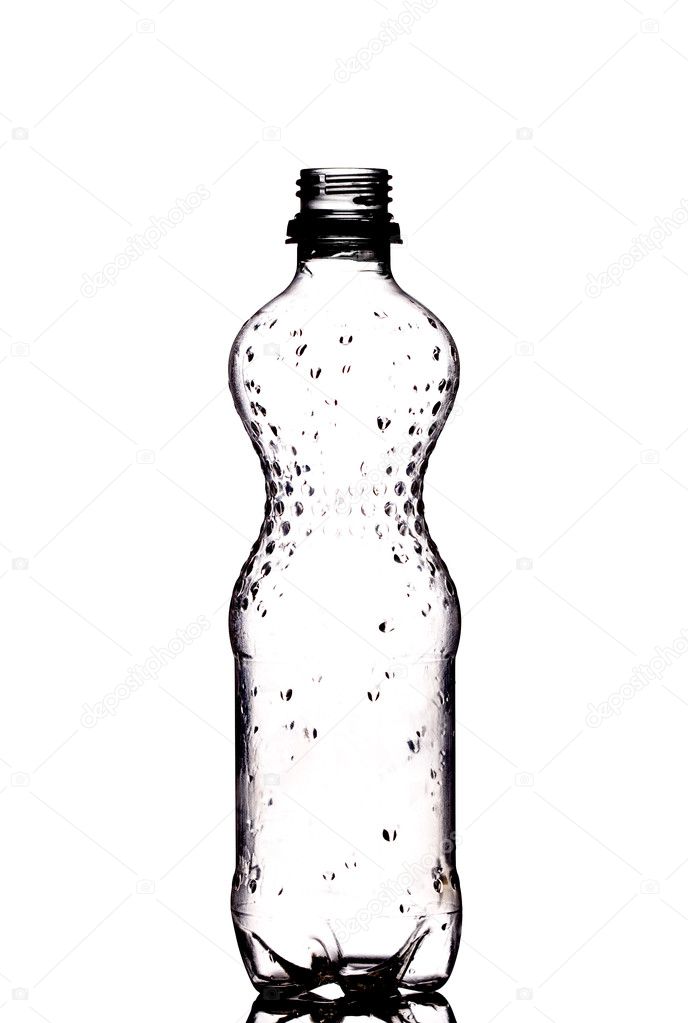 Water bottle on white