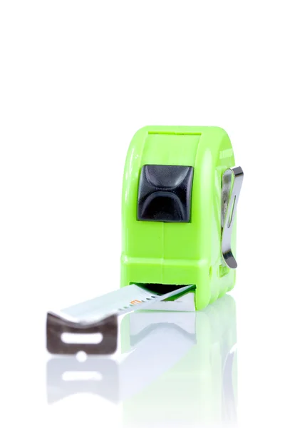 Green pocket tape measure — Stock Photo, Image
