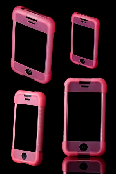 stock image Mobile phone in pink case