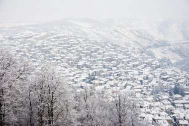 Krushevo, Macedonia, in winter clipart