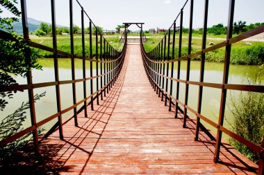 Small wooden bridge clipart