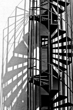 Fire escape stairs clipart