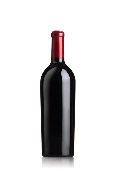 Rode wijnfles Rechtenvrije Stockfoto's