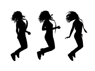 Girl jumping clipart