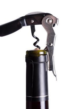 Opening a wine bottle clipart