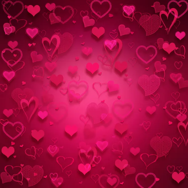Muchos corazones rosados sobre fondo rosado . —  Fotos de Stock