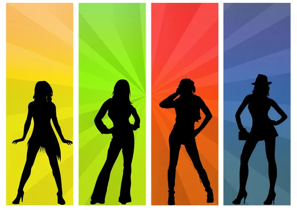 stock image Girls silhouettes