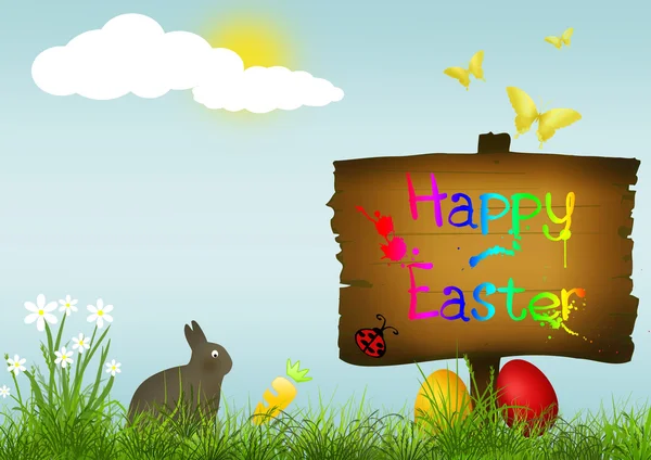 Šťastné Velikonoce ilustrace (příroda) — Stock fotografie