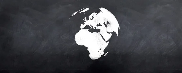 Globe 3d on Blackboard — Stock Photo, Image