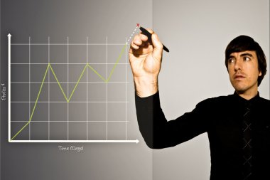 Graph of Rising Stock Profits clipart