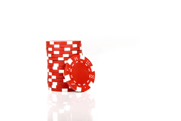 Kırmızı poker fişleri — Stok fotoğraf